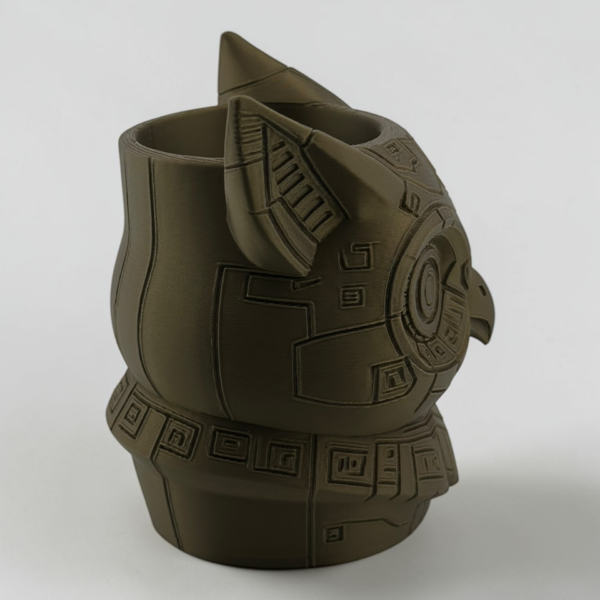 stojan-na-tuzky-sova-pravy-pohled 3D tištěná sova stojan na tužky boční pohled zprava