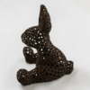 3D tištěný zajíček svícen Voronoi boční pohled