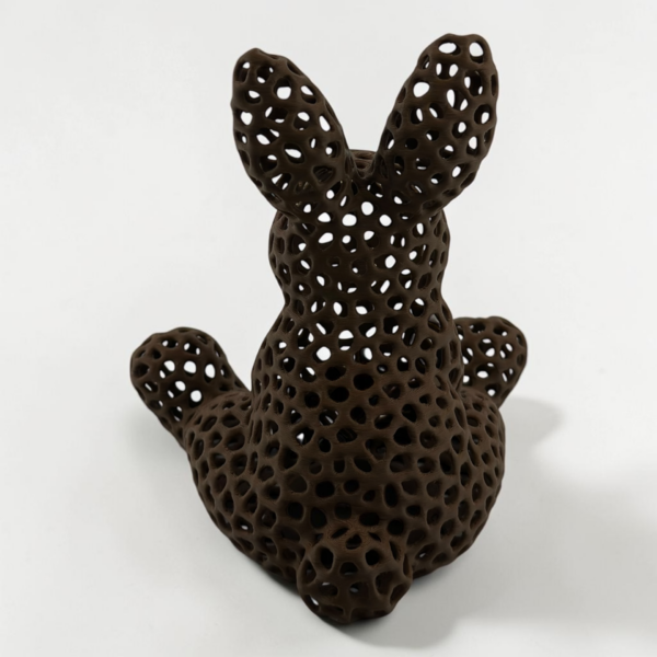 Velikonoční zajíček svícen 3D tisk pohled zezadu