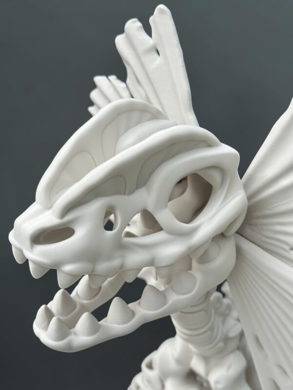 3d_tisteny_dilophosaurus_bocni_detail_hlava_bone_white 3D tištěný Dilophosaurus XL – designový model dinosaura | Spiny3D