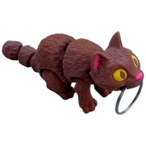 3D tištěná flexibilní klíčenka Kočka | Spiny3D